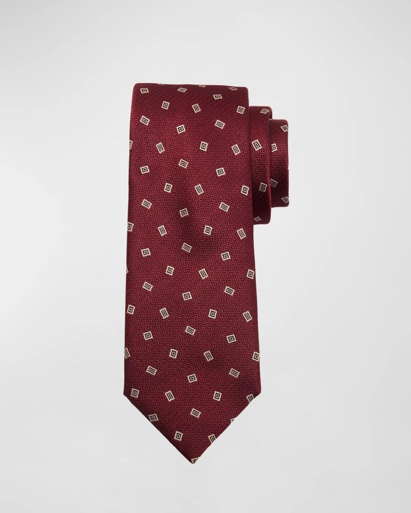 Brioni Men's Tossed Rectangles Silk Tie Cover