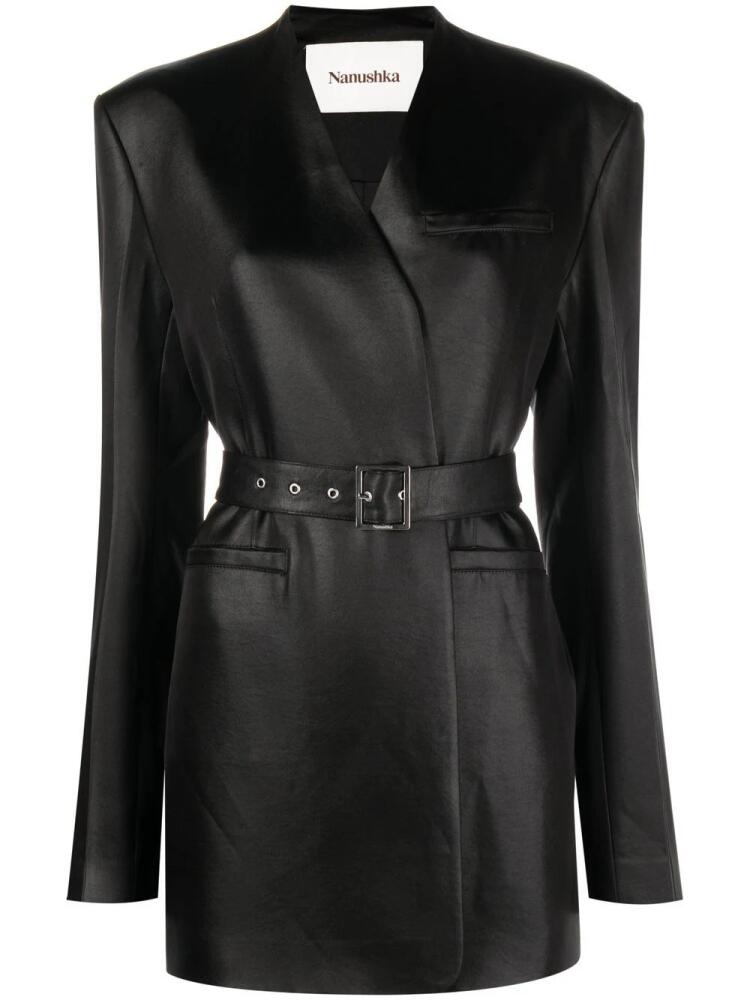 Nanushka belted single-breasted blazer - Black Cover