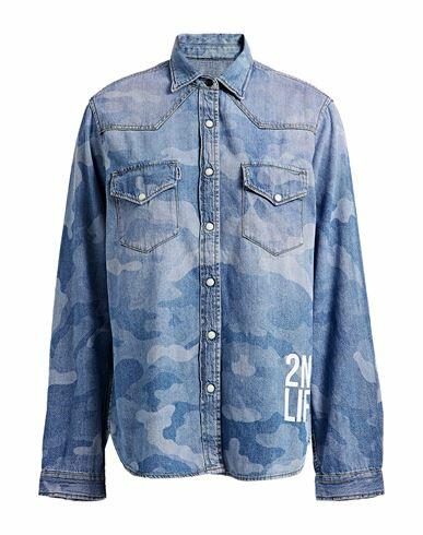 Haikure Woman Denim shirt Blue Cotton Cover