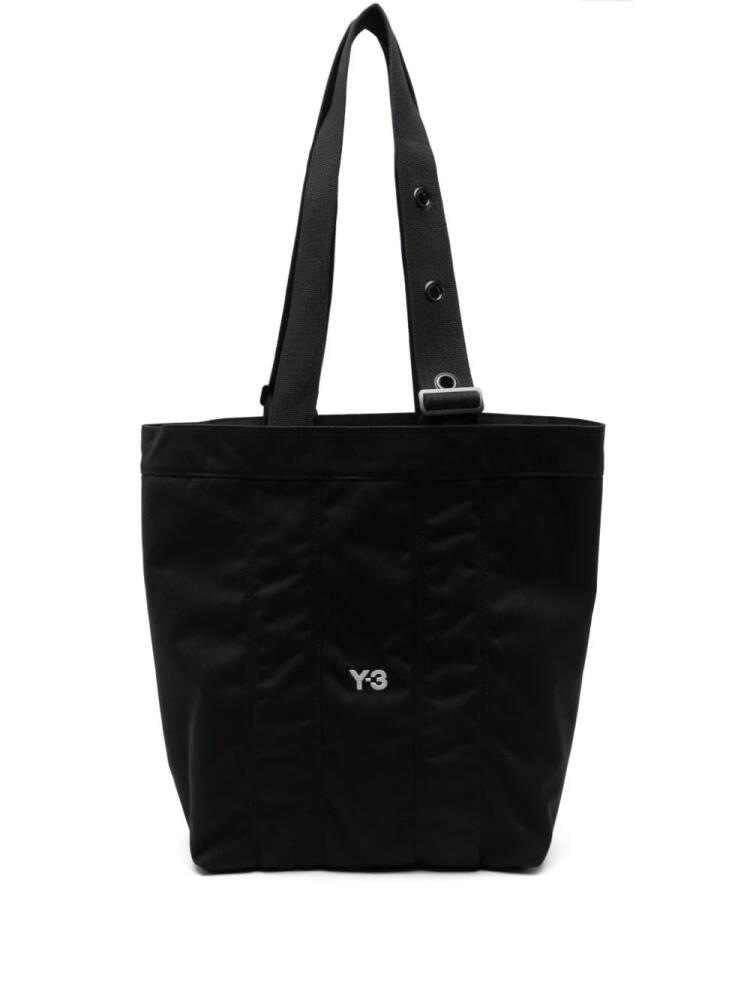 Y-3 logo-embroidered tote bag - Black Cover