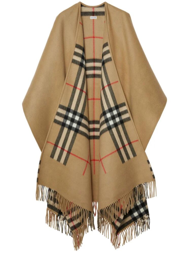 Burberry check cashmere wool cape - Brown Cover