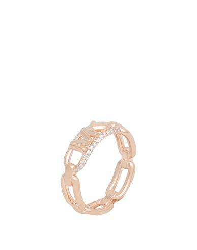 Michael Kors Woman Ring Rose gold 925/1000 Silver, Crystal Cover