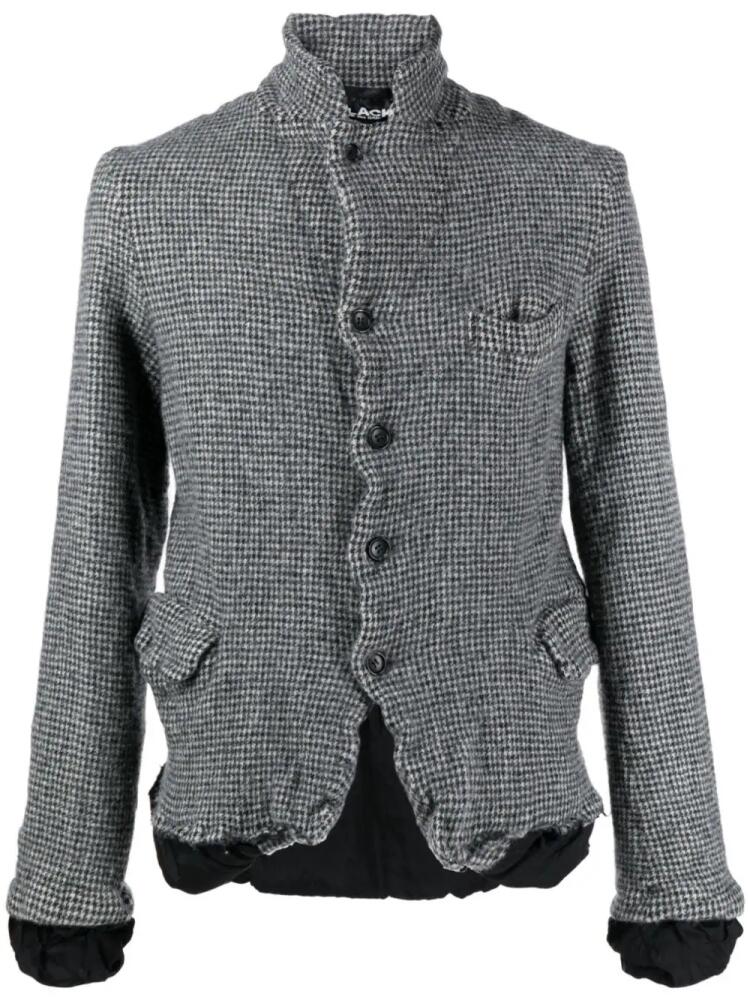 Black Comme Des Garçons check-print wool blazer - Grey Cover