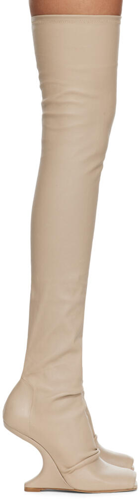 Rick Owens Lilies Beige Cantilever 11 Thigh High Boots Cover