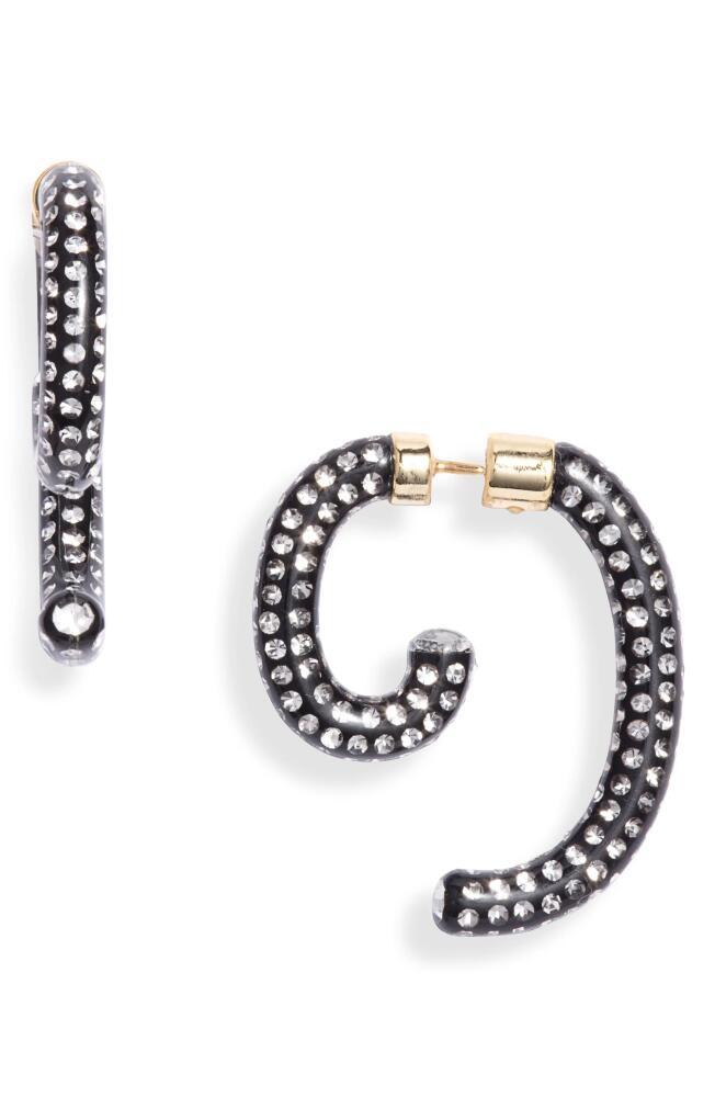 DEMARSON Noir Pavé Luna Convertible Earrings in 12K Shiny Gold/Black/Pave Cover