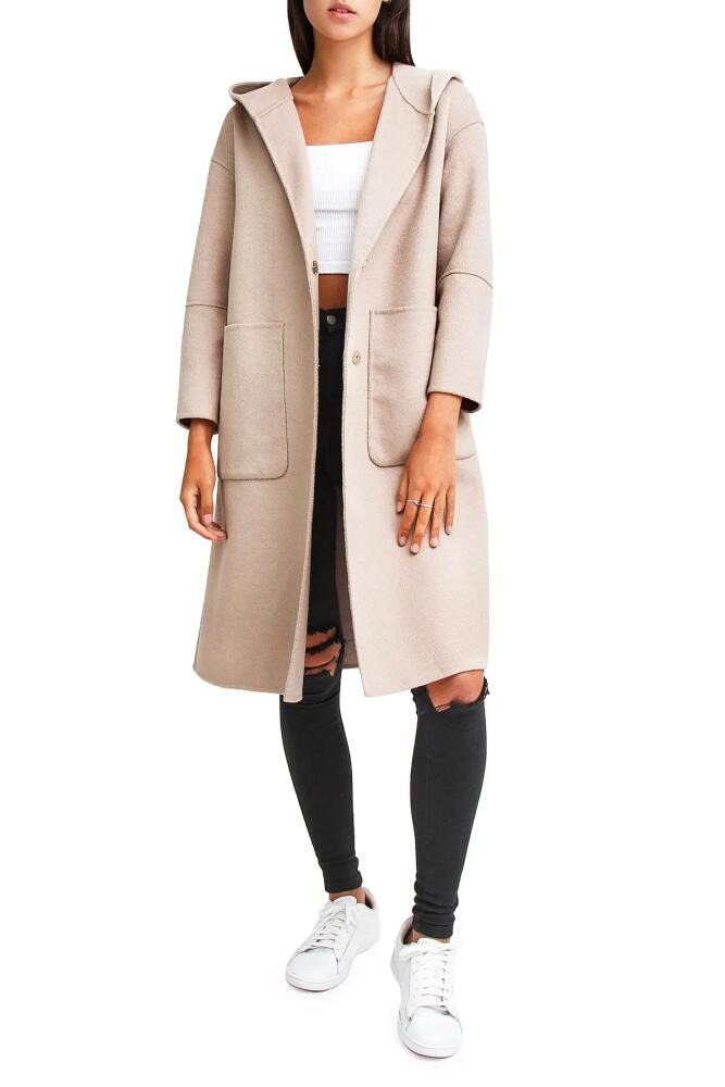 Belle & Bloom Walk This Way Wool Blend Oversized Coat in Sand Cover