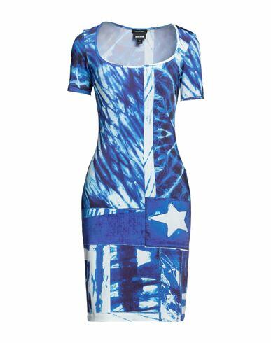 Just Cavalli Woman Mini dress Blue Viscose, Elastane Cover