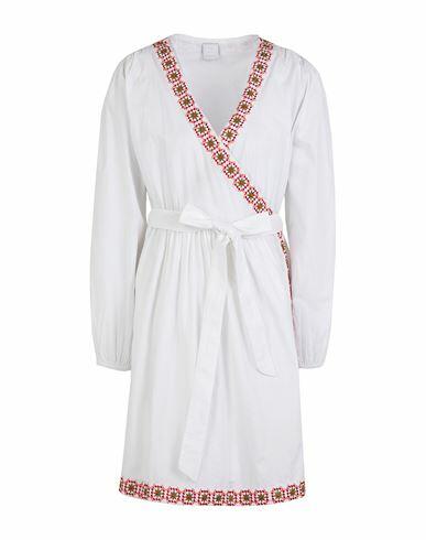 8 By Yoox Organic Cotton Cross-over Top Midi Dress Woman Mini dress White Organic cotton Cover