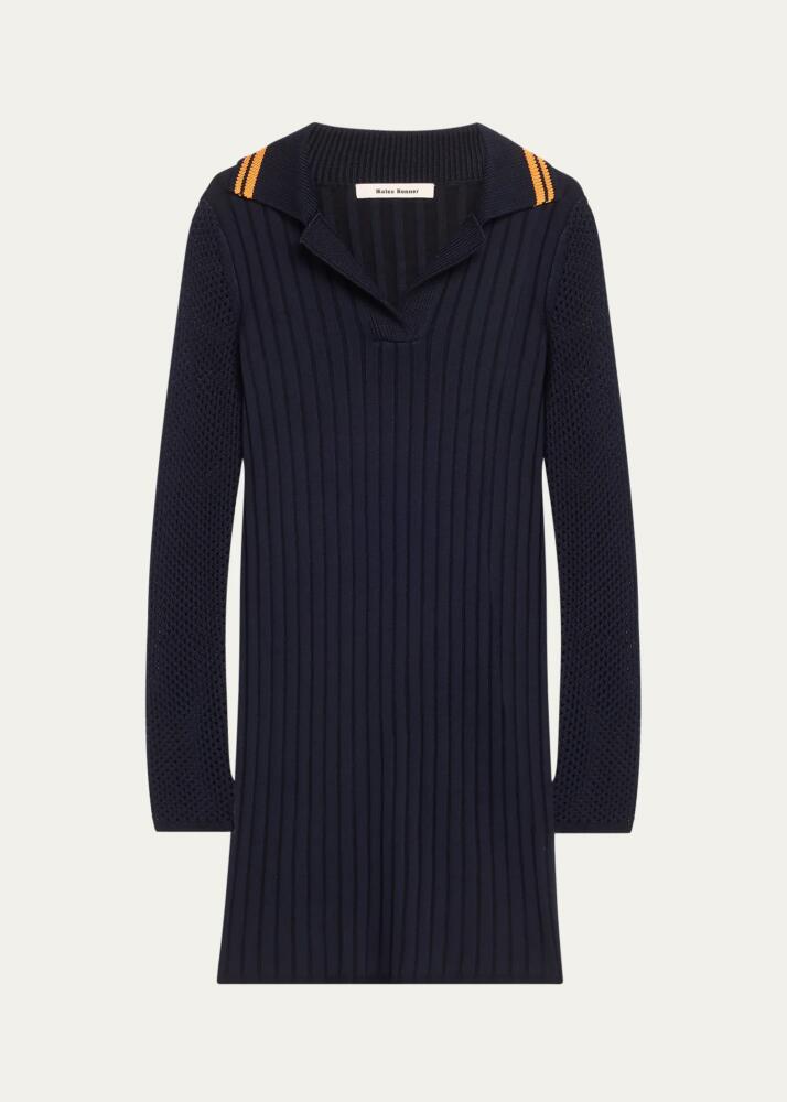 Wales Bonner Myth Polo Ribbed Wool Shirtdress Cover