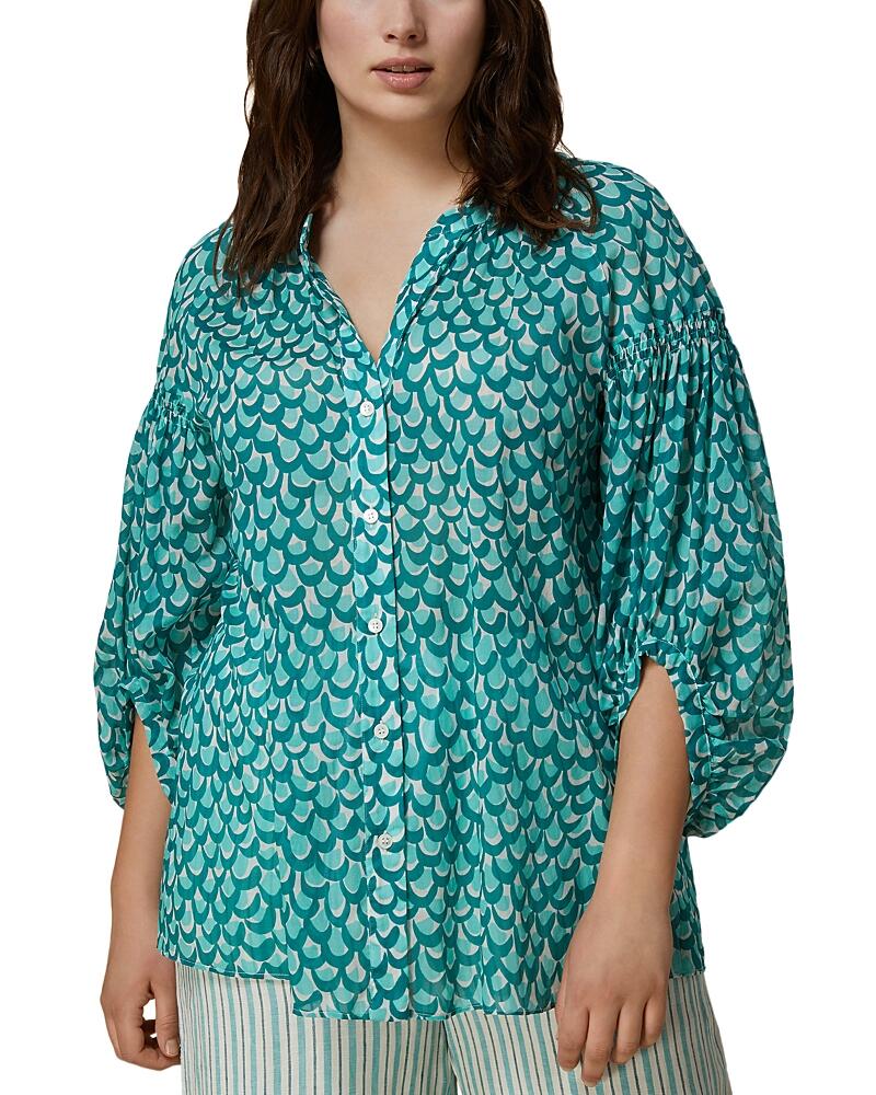 Marina Rinaldi Puzzle Button Down Top Cover