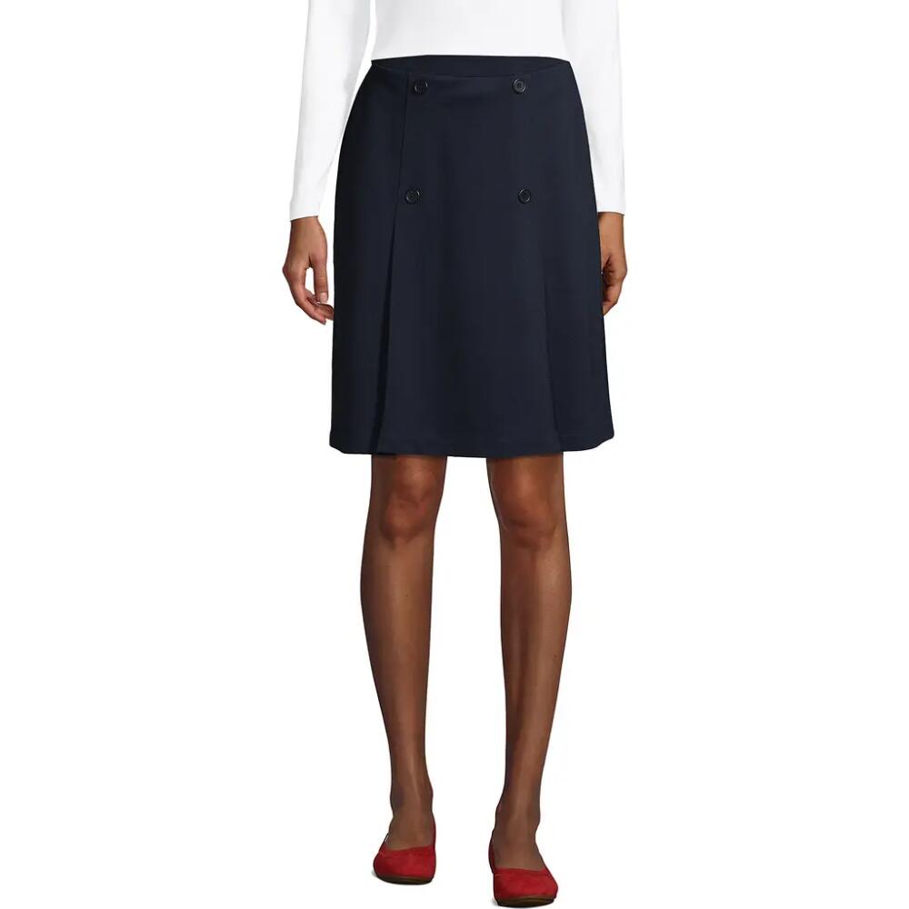 Lands' End School Uniform Ponte Button Front Skort in Classic Navy Cover