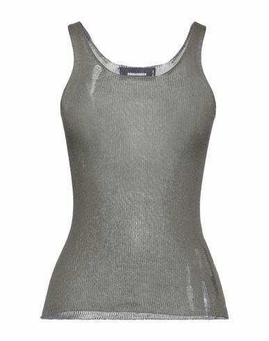 Dsquared2 Woman Tank top Dark green Cotton Cover