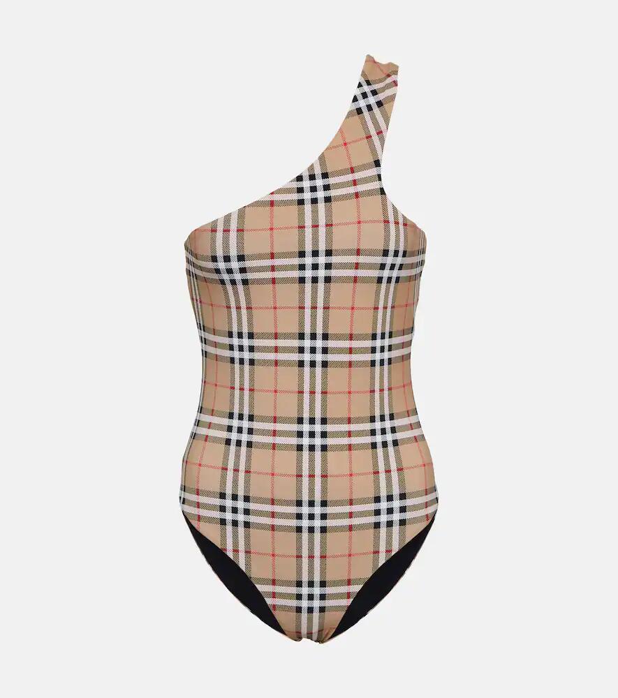 Burberry Vintage check one-shoulder swimsuit Cover