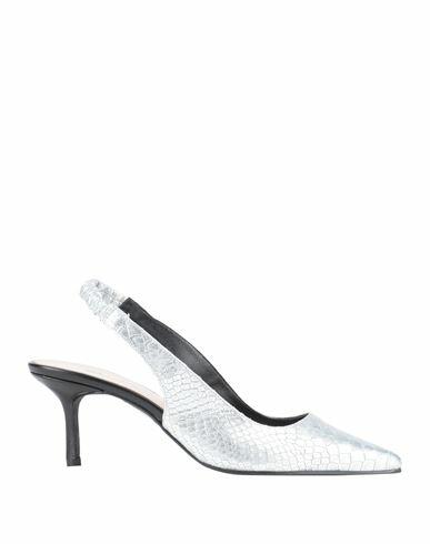 Daniele Ancarani Woman Pumps Silver Leather Cover