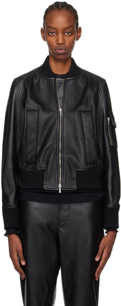 Proenza Schouler Black Proenza Schouler White Label Mika Leather Bomber Jacket Cover