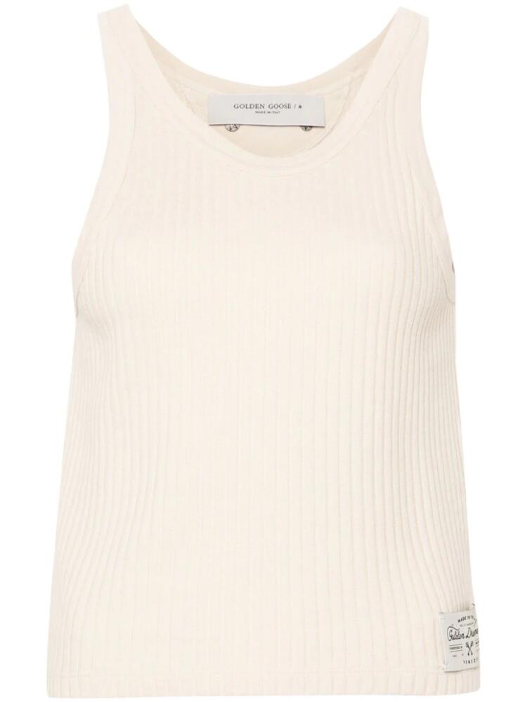 Golden Goose ribbed-knit cotton tank top - Neutrals Cover