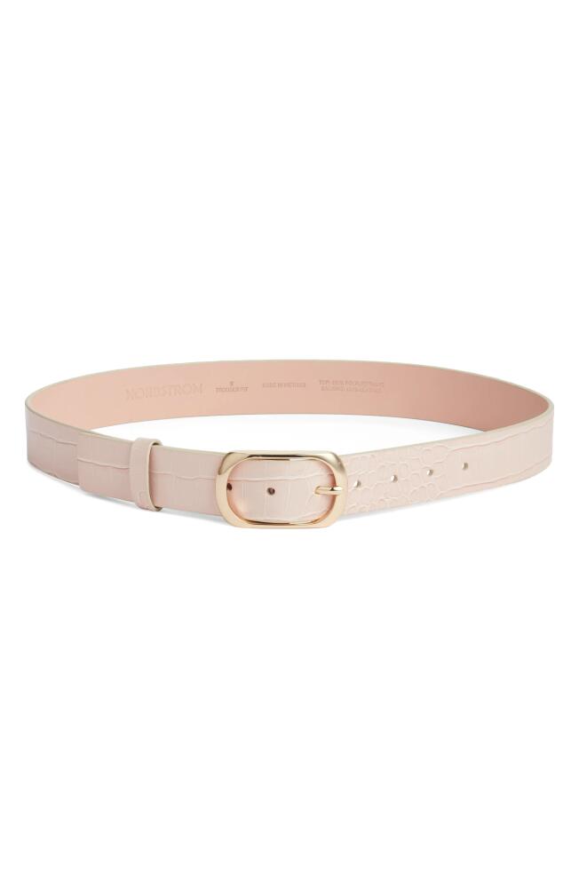 Nordstrom Rebecca Croc Embossed Belt in Pink Peony Cover