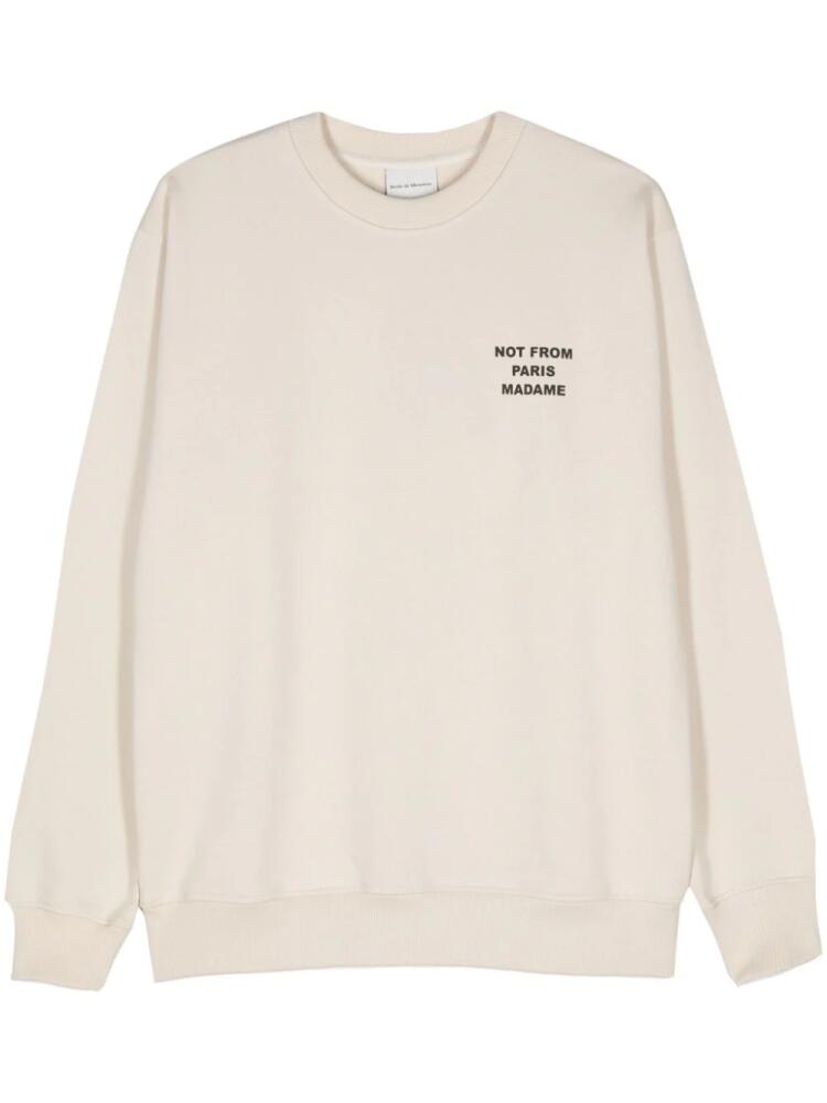 Drôle De Monsieur Le Sweatshirt Slogan top - Neutrals Cover