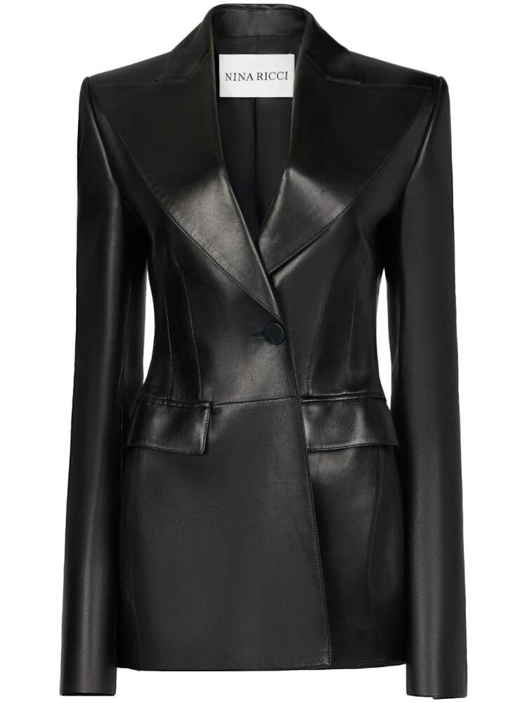 Nina Ricci peak-lapels leather blazer - Black Cover