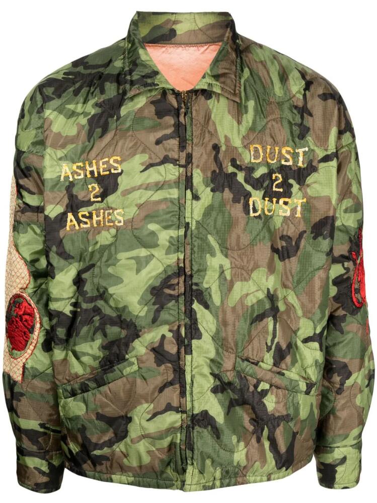 SAINT MXXXXXX embroidered camouflage-print jacket - Green Cover