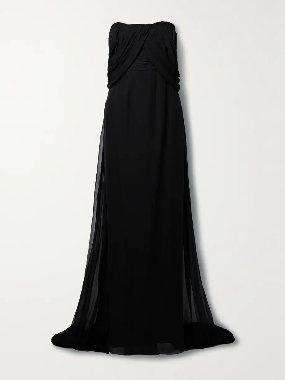 MARKARIAN - Anthea Off-the-shoulder Draped Silk-chiffon Gown - Black Cover