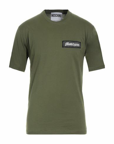 Moschino Man T-shirt Military green Cotton Cover