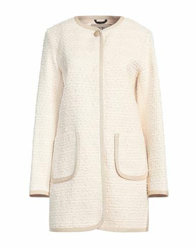 Cinzia Rocca Woman Overcoat & Trench Coat Ivory Cotton, Polyester, Elastane Cover