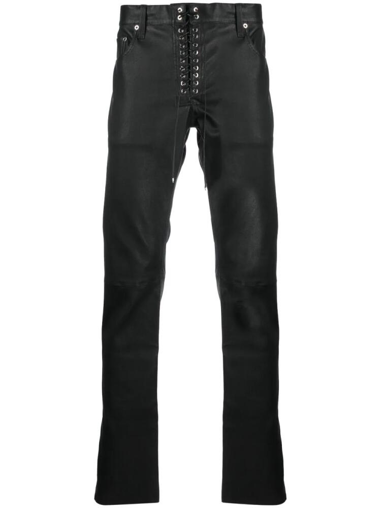 Ludovic de Saint Sernin lace-up slim-cut leather trousers - Black Cover