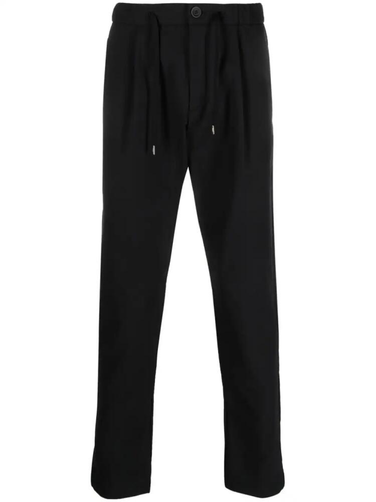 Herno drawstring-waistband slim-cut trousers - Black Cover