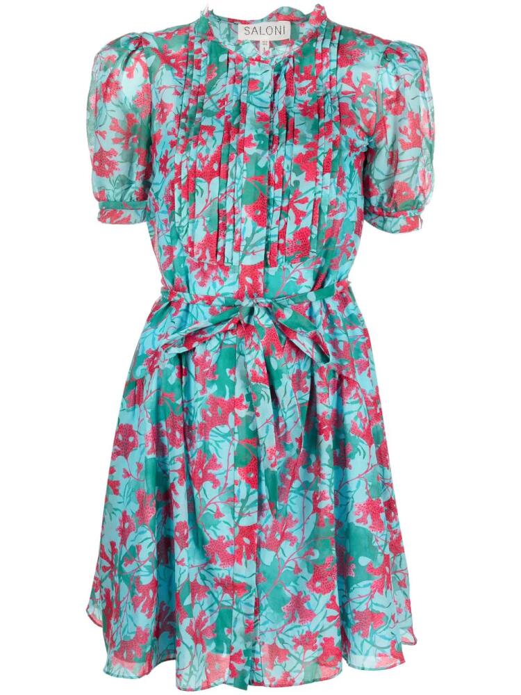 Saloni Penny floral-print shirt dress - Blue Cover