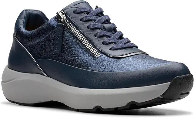 Clarks Tivoli Zip (Navy Combi Leather) Women's Shoes Cover