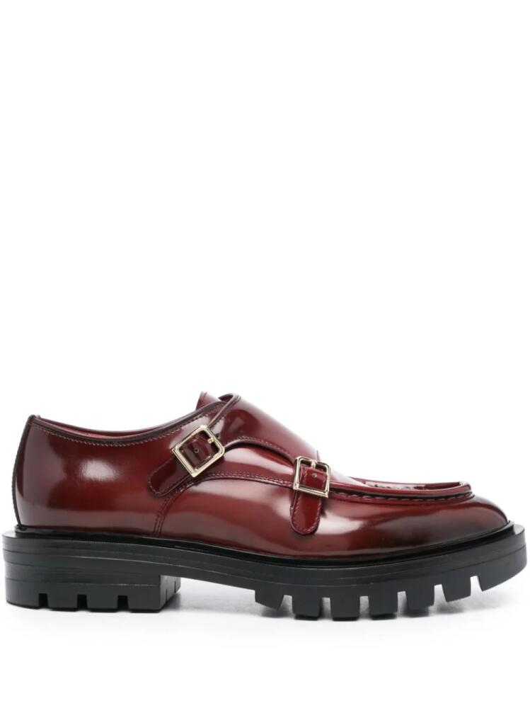 Santoni chunky leather loafers - Red Cover