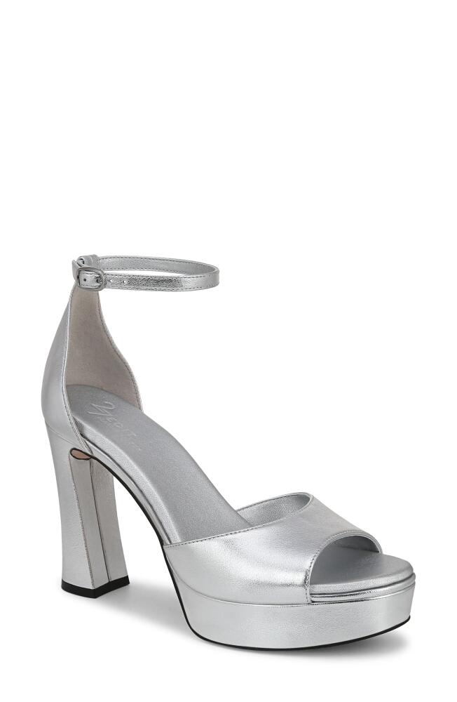 27 EDIT Naturalizer Delphie Ankle Strap Platform Sandal in Silver Cover