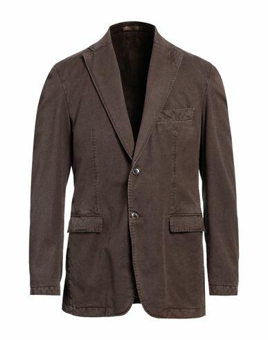 Seventy Sergio Tegon Man Blazer Brown Cotton, Wool Cover