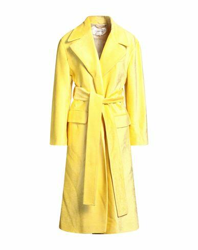 Victoria Beckham Woman Coat Yellow Viscose, Cotton, Modal Cover