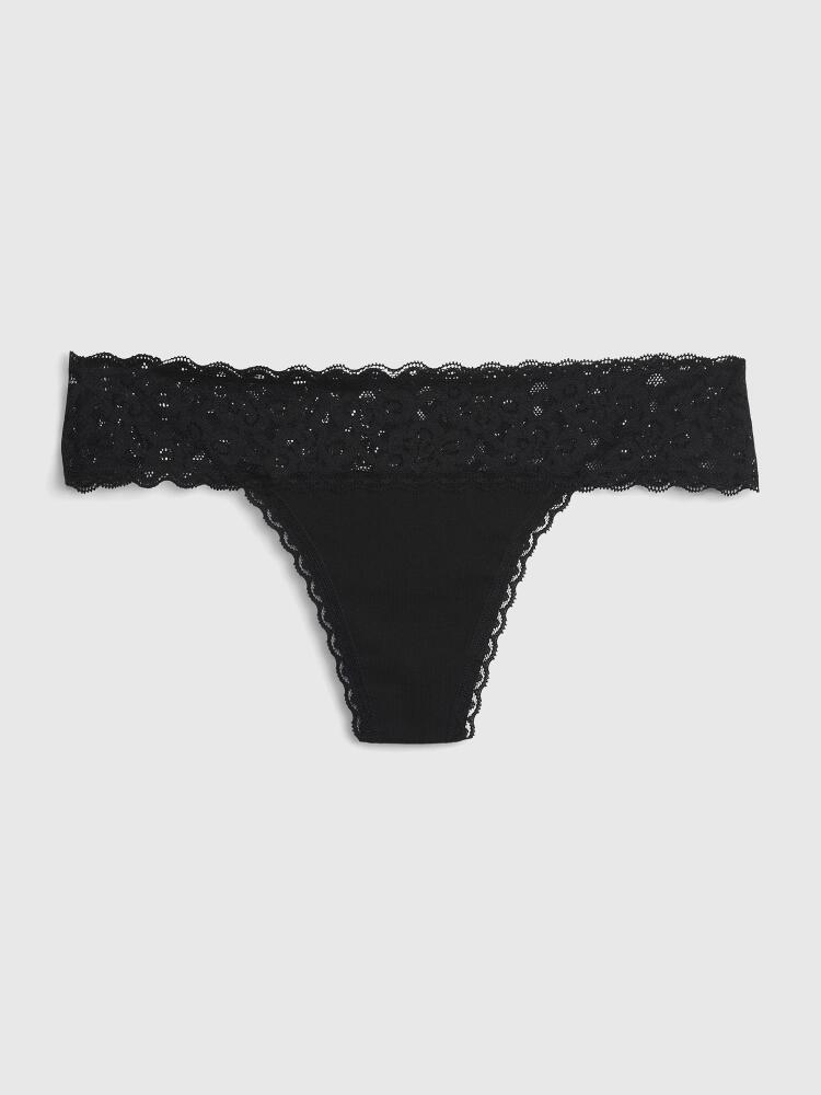 Gap Organic Stretch Cotton Lace-Trim Thong Cover