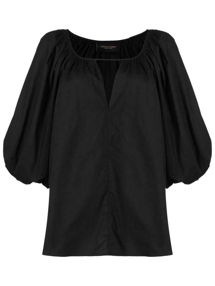 Adriana Degreas cut out-detail puff-sleeve blouse - Black Cover