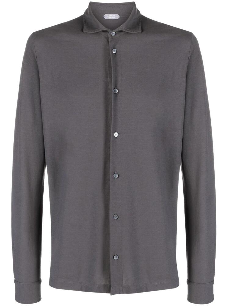 Zanone long-sleeve cotton shirt - Grey Cover