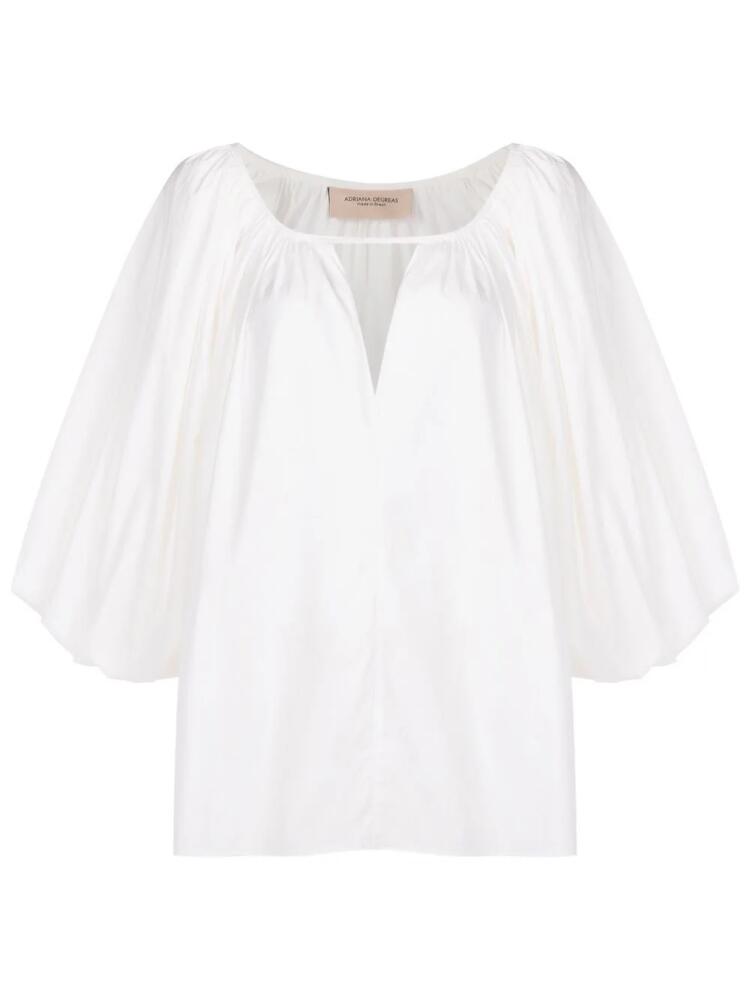 Adriana Degreas puff-sleeve cotton blouse - White Cover