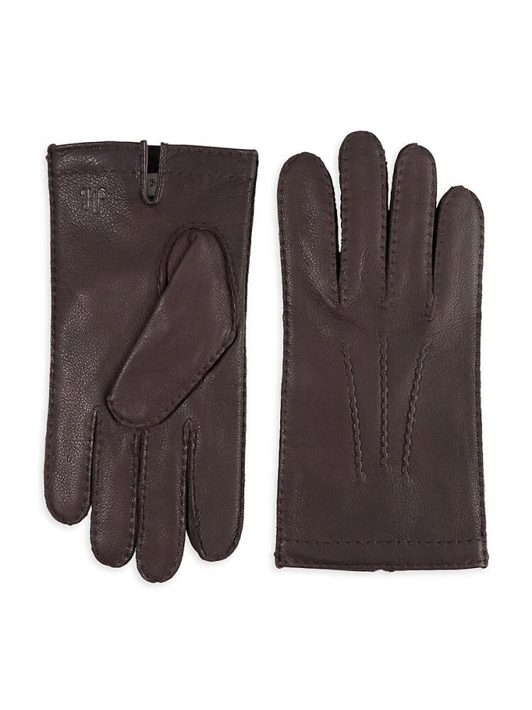 Hickey Freeman Men's Hand Stitched Leather Gloves - Brown Cover