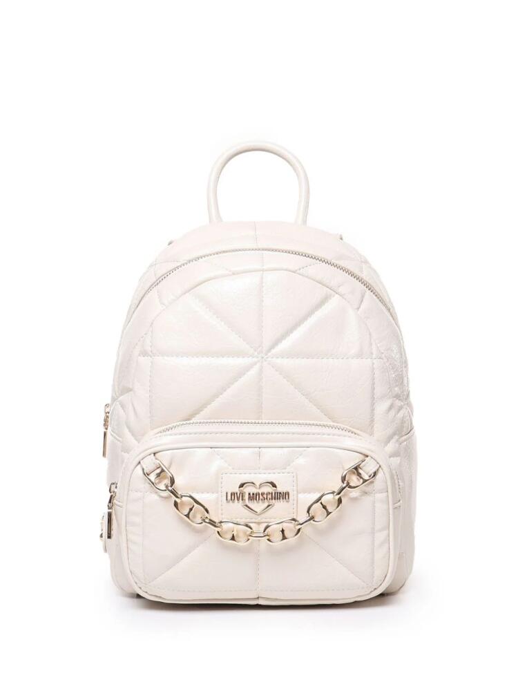 Love Moschino quilted backpack - Neutrals Cover