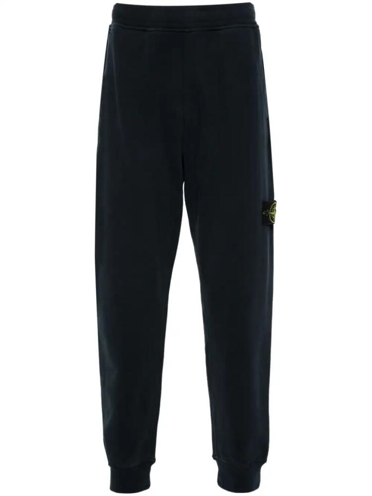 Stone Island Compass-badge cotton track pants - Blue Cover