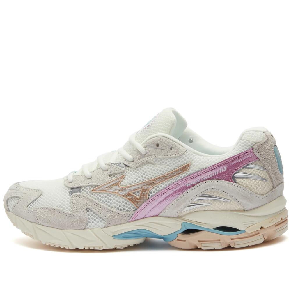 Mizuno Men's WAVE RIDER 10 'KOSEI' Sneakers in White Sand/Shifting Sand/Snow White Cover