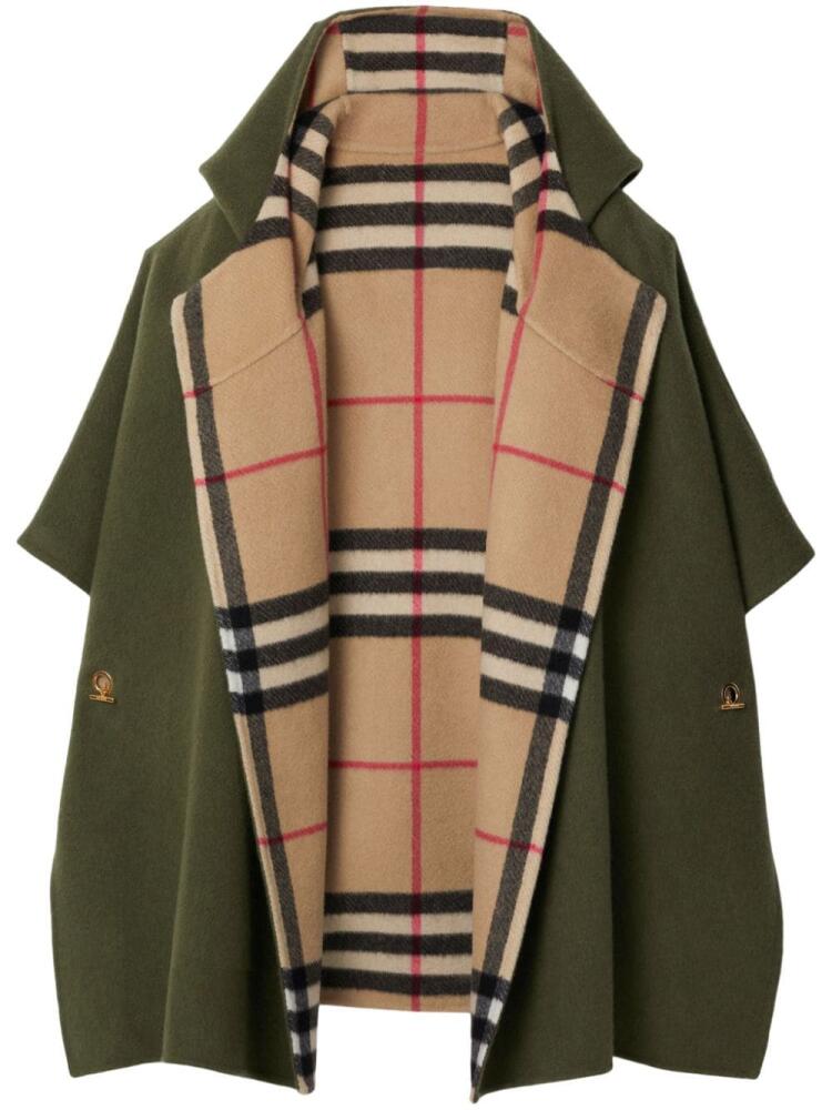 Burberry reversible cashmere cape - Green Cover