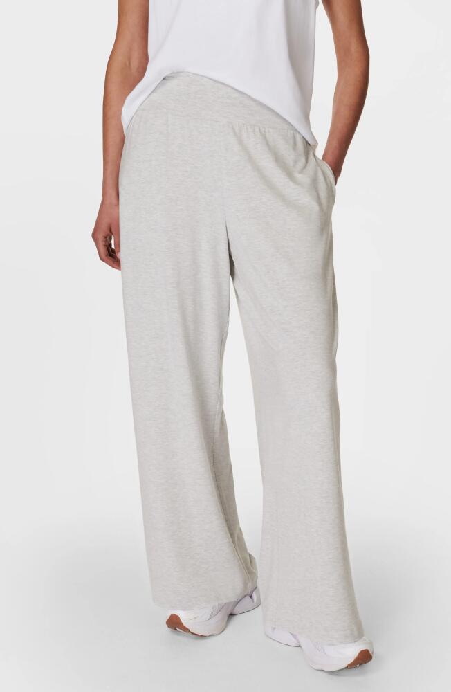 Sweaty Betty Stretch Modal Knit Wide Leg Pants in Light Grey Marl Cover