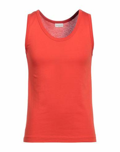 Dries Van Noten Man Tank top Coral Cotton Cover