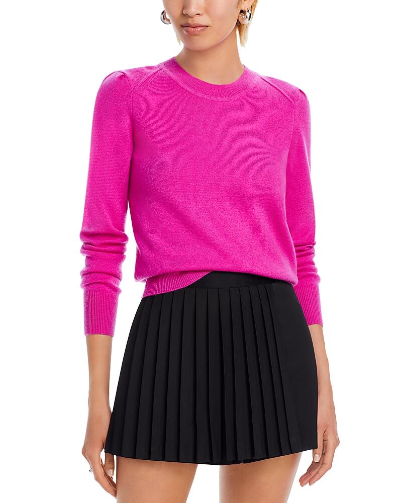 Aqua Cashmere Puff Sleeve Crewneck Cashmere Sweater - Exclusive Cover