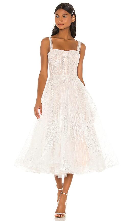 Bronx and Banco Mademoiselle Bridal Midi Dress in White Cover