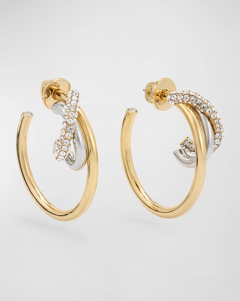 DEMARSON Blythe Two-Tone Crystal Hoop Earrings Cover