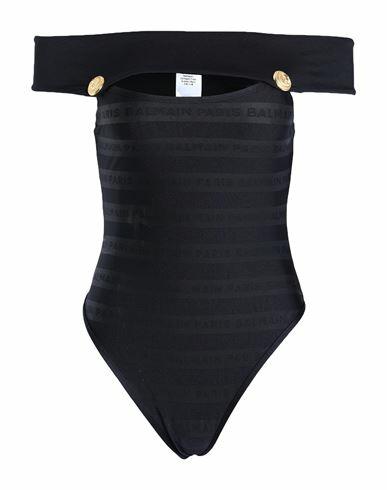 Balmain Woman One-piece swimsuit Black Polyamide, Elastane Cover